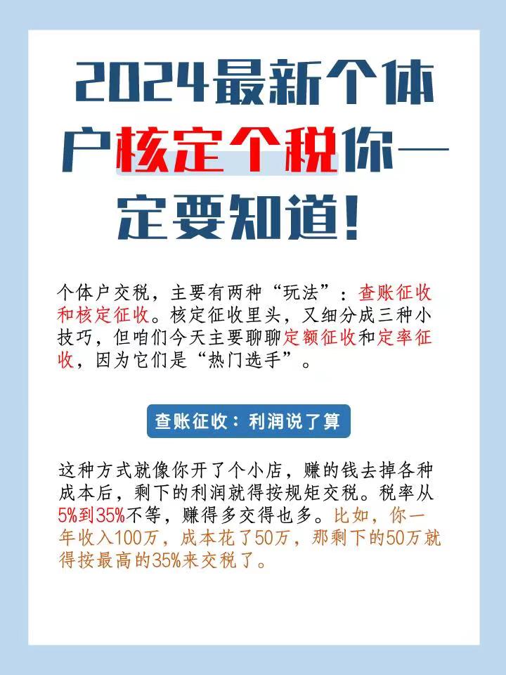 张家港2024最新个体户核定个税你一定要知道！